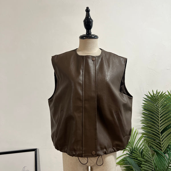 241064 - Faux Leather Vest (20% Off)