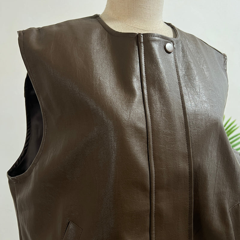 241064 - Faux Leather Vest (20% Off)