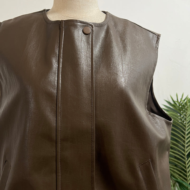 241064 - Faux Leather Vest (20% Off)